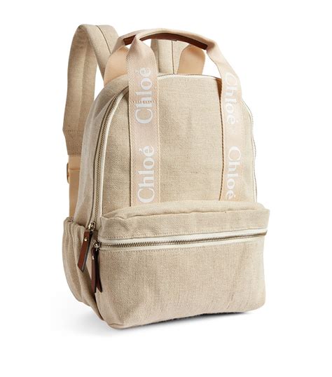 Chloé Kids Beige Canvas Logo Backpack Harrods Uk