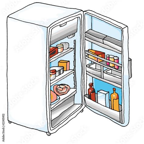 Réfrigérateur ouvert fichier vectoriel libre de droits sur la banque