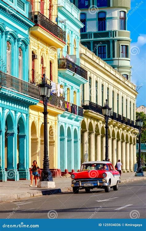 Classic Car And Colorful Buildings In Old Havana Editorial Photo Image Of Buildings Cuba
