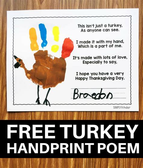 Here are some tips for your complete guide to thanksgiving. Free Turkey Handprint Poem - Simply Kinder | Thanksgiving ...