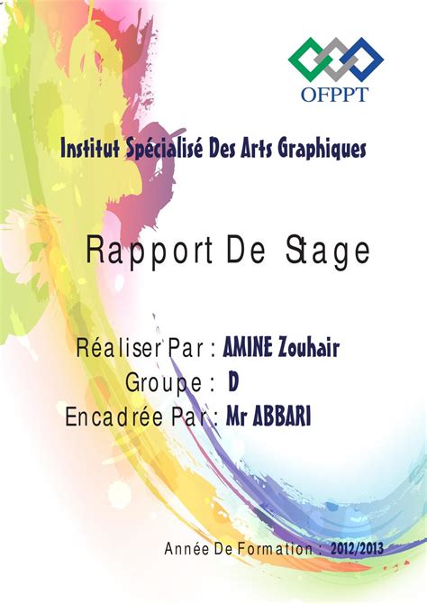 Rapport De Stage Infographie Rapport De Stage Graphisme Aep