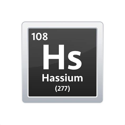 Símbolo de hassio elemento químico de la tabla periódica ilustración de