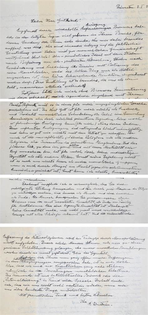 Albert Einsteins Historic 1954 God Letter Handwritten Shortly Before