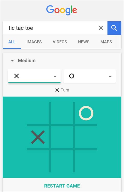Tic tac toe is an amazing game for kids! Google puts 'Solitaire' and 'Tic Tac Toe' directly in ...