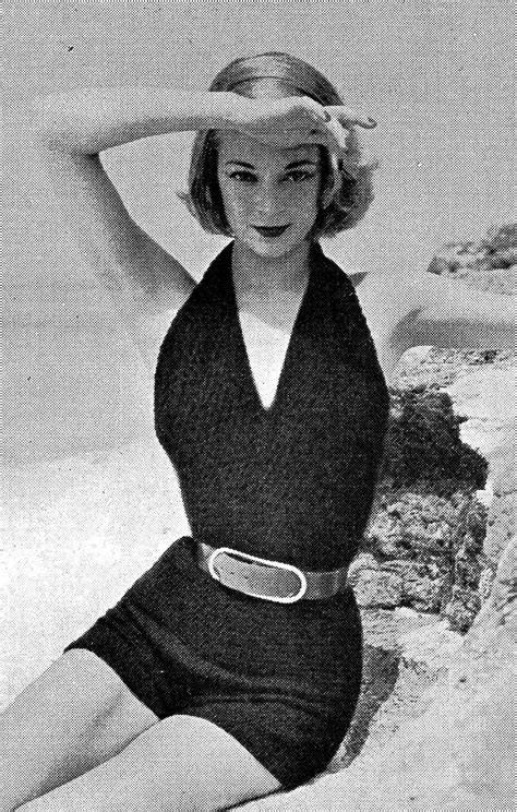 Knit Swimsuit 1951 Vintage Beach Photos Vintage Love Fifties Fashion