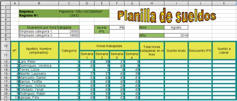 Planilla De Salarios Infotec Agosto