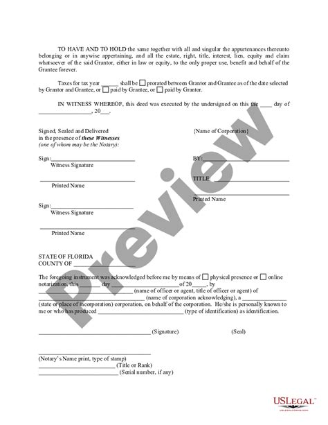 St Petersburg Florida Quitclaim Deed From Corporation To Individual