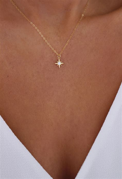 Tiny Gold Star Necklace Mini Star Necklace Dainty Etsy In
