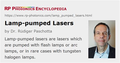 Lamp Pumped Lasers Explained By Rp Arc Lamps Flash Lamps High Power