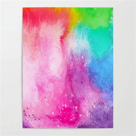 Rainbow Splash Design Watercolor Art • Aliya Bora