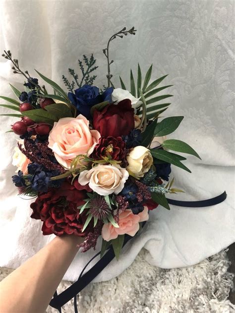 Check spelling or type a new query. Wedding Bouquet Burgundy Navy Blue Red Peony Eucalyptus