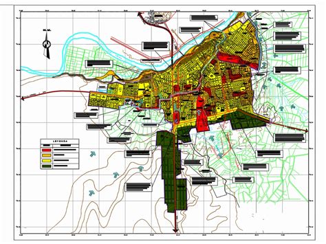 Plano Urban Stico Con Zonificaci N En Autocad Cad Mb Bibliocad