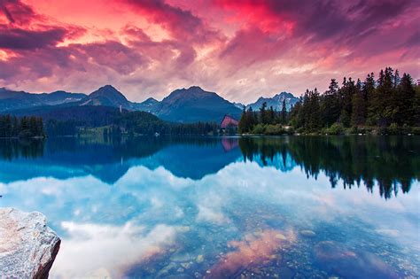 Фото Горы Природа Небо Озеро Пейзаж Рассветы и закаты Вода