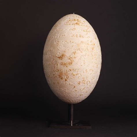 Lot 11 A Carved Rhea Egg