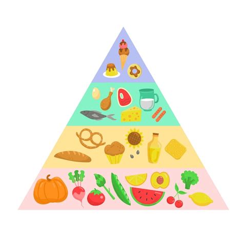 Nutrición De La Pirámide Alimenticia Vector Gratis