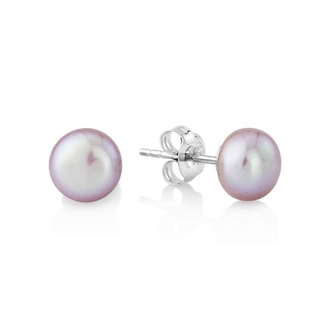 Seville Pink Freshwater Pearl Silver Stud Earrings By Auree Jewellery