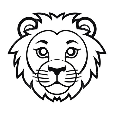An Outlines Of A Lion Head On White Background Sketch Drawing Vector