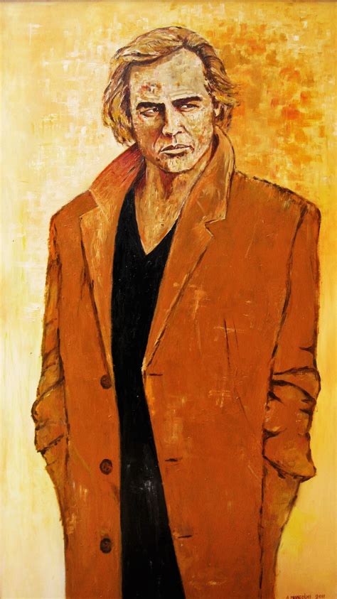 Brando Oil On Wood Arnaldo Mangolini Portrait Of Marlon Brando