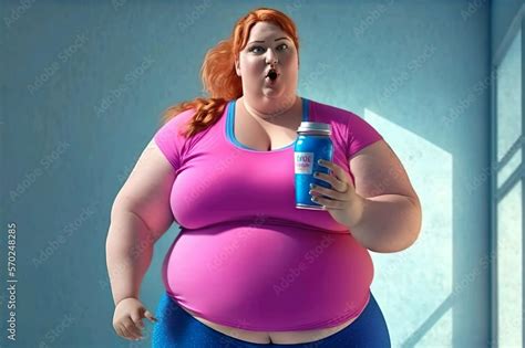 Overweight Woman Brings Energy To The Gym With A Refreshing Drink And A Dedication To Healthy