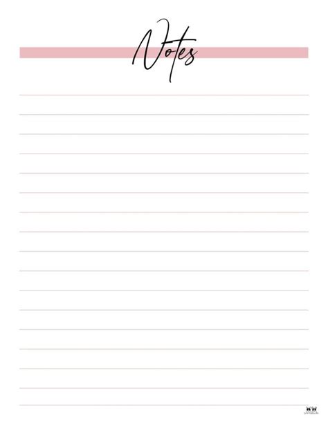 Printable Note Pages 13 Notebook Paper Template Printable Notes