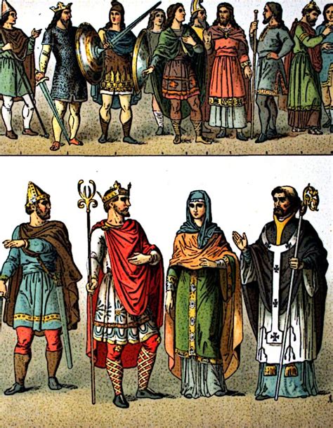 Ad 500 1000 Anglo Saxons Costumes All Nations Picture