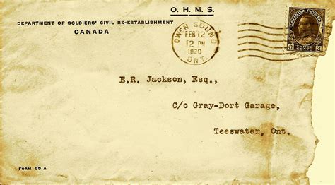 Ambassador of canada to (country) or high commissioner for canada to (country) note: Letters From World War One: Soldiers' Civil Re-Establishment and Returned Soldiers' Insurance ...