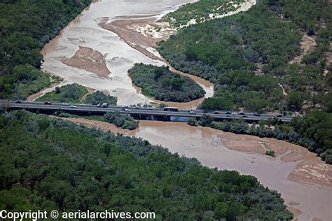Aerial Photograph Of Us Route 66 Crossing The Rio Grande River At