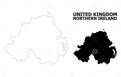 Vector Contour Dotted Map Of Northern Ireland With Name Stock Vector