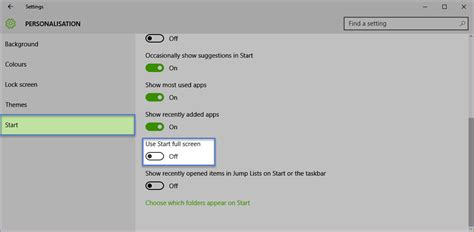 How To Enable Disable Start Menu Full Screen In Windows 10