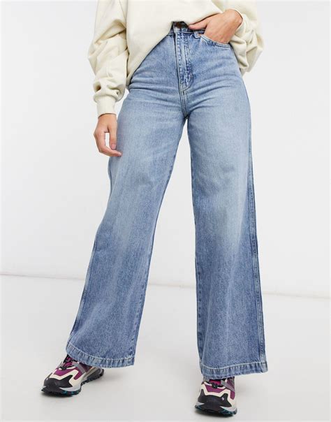 Wrangler Denim High Rise Wide Leg Jeans In Blue Lyst