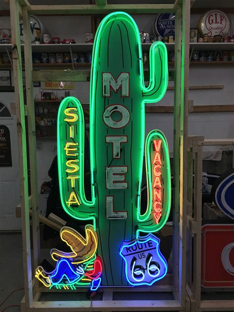 Cactus Neon Signs Route 66 Animated Neon Sign Route 66 Etsy