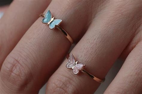 14k Gold Ring Butterfly Etsy