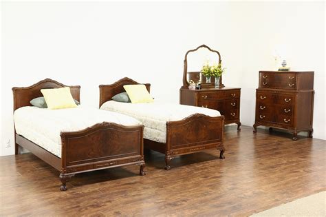 These complete furniture collections include everything you need to outfit the entire bedroom in coordinating style. SOLD - Carved Walnut & Burl 1920's Antique 4 Pc. Bedroom ...