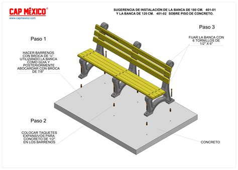 BANCA DE PARQUE 180 CM. - CAP MEXICO