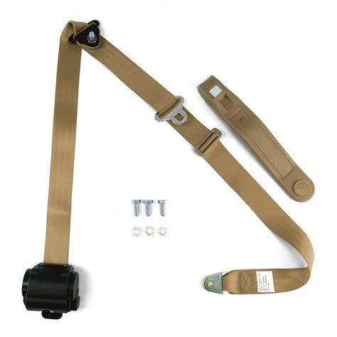 3pt Retractable Tan Nylon Fmvss Certified Safety Seat Belt Standard