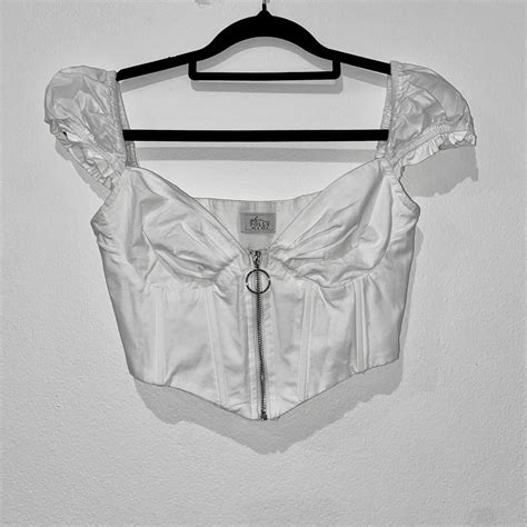 Oh Polly Womens White Crop Top Depop