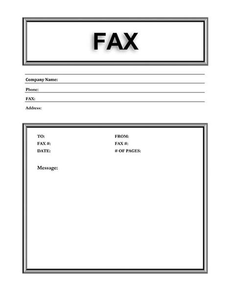 printable fax cover sheet templates  formats