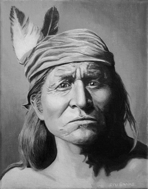 Original Canvas Painting Apache Warrior 14 X 11 Inches Etsy