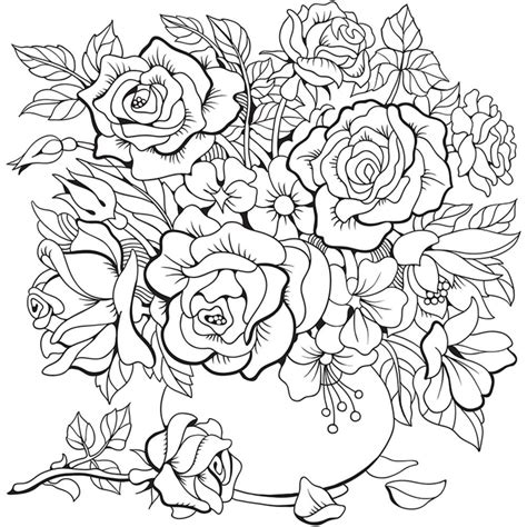 44 flower coloring pages floral adult coloring pages printable adult coloring page etsy
