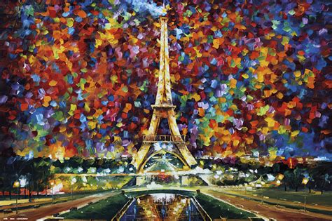 Eiffel Tower Paris Art Poster Art By Leonid Afremov Size 36 X 24