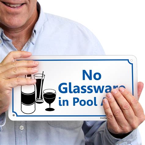 No Glassware In Pool Area Sign Sku S 7078