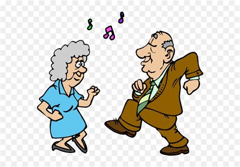 Old Couple Dancing Clipart Png Download Cartoon Old People Dancing