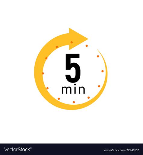 Minutes Clock Quick Number Icon Min Time Vector Image