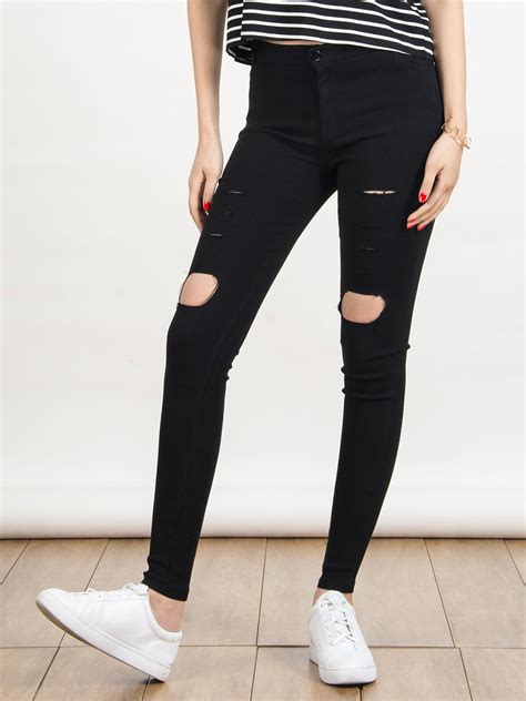 Black Skinny Ripped Distressed Jeans
