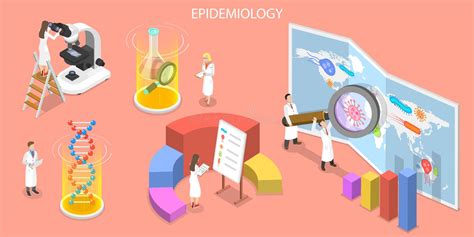 3D Isometric Flat Vector Concept of Epidemiology. Stock Vector