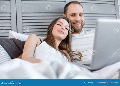Loving Couple Watching A Film Together Stock Image Image Of Relaxing
