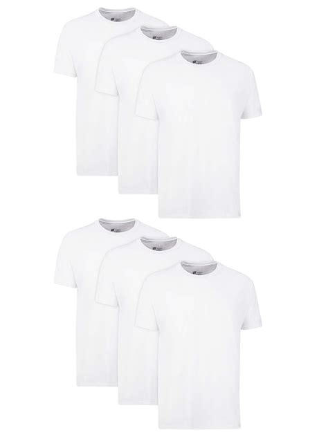 Hanes Mens Value Pack White Crew T Shirt Undershirts 6 Pack
