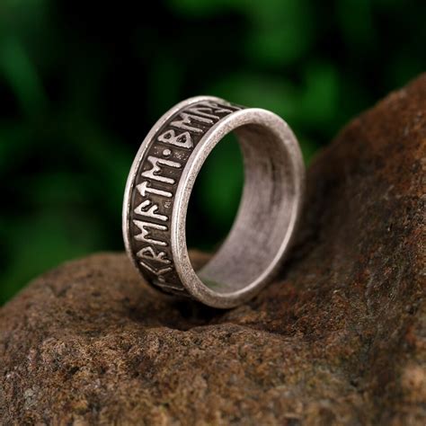 1pc Viking Mans Rings Custom Rune Letter Signet Ring Wedding Anel