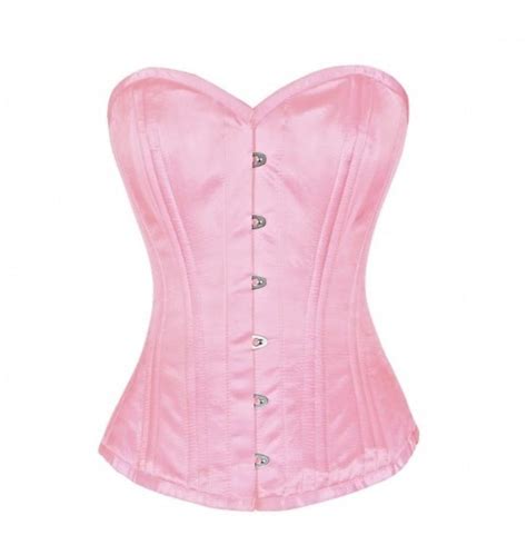 Pink Satin Spiral Steel Boned Corset Fantasy Costume Waist Etsy