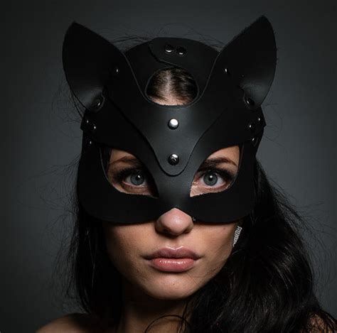 Masquerade Leather Cat Masks For Women Catwoman Mask Cat Woman